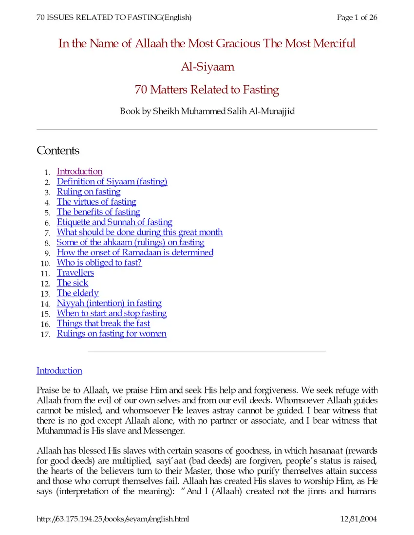70 Issues related to fasting