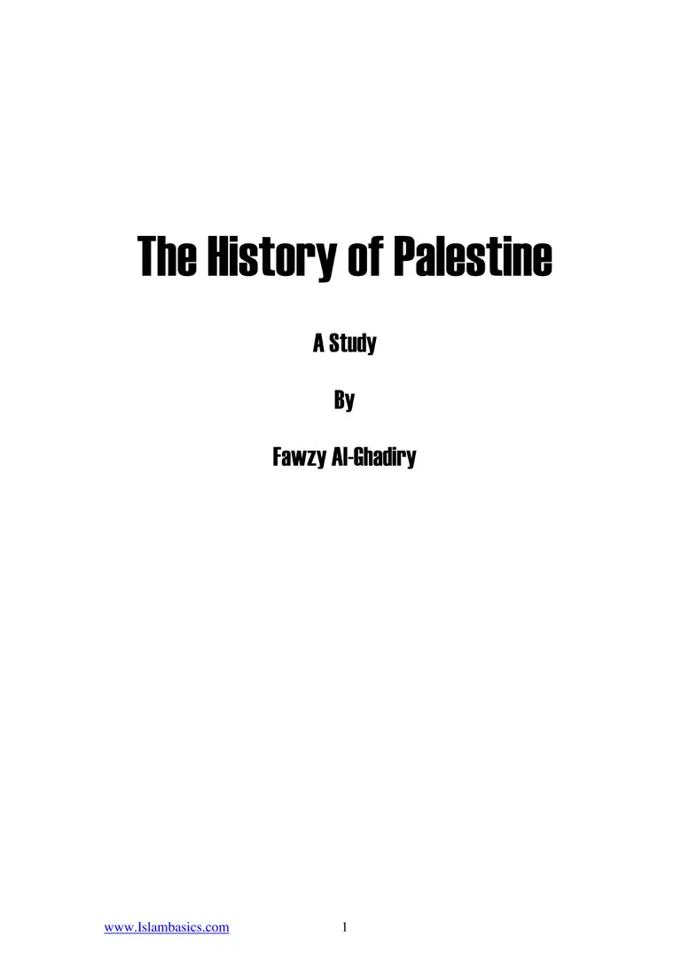 History of Palestine